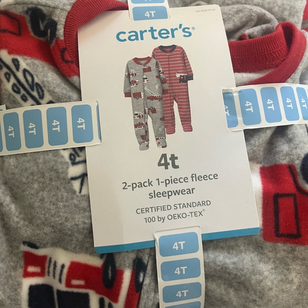 4T carters fleece zip sleepwear